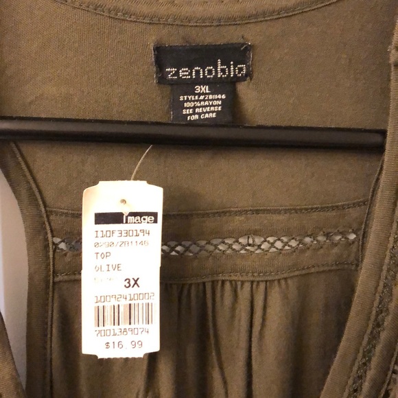 Army Green Ruffle Tank - Picture 2 of 4